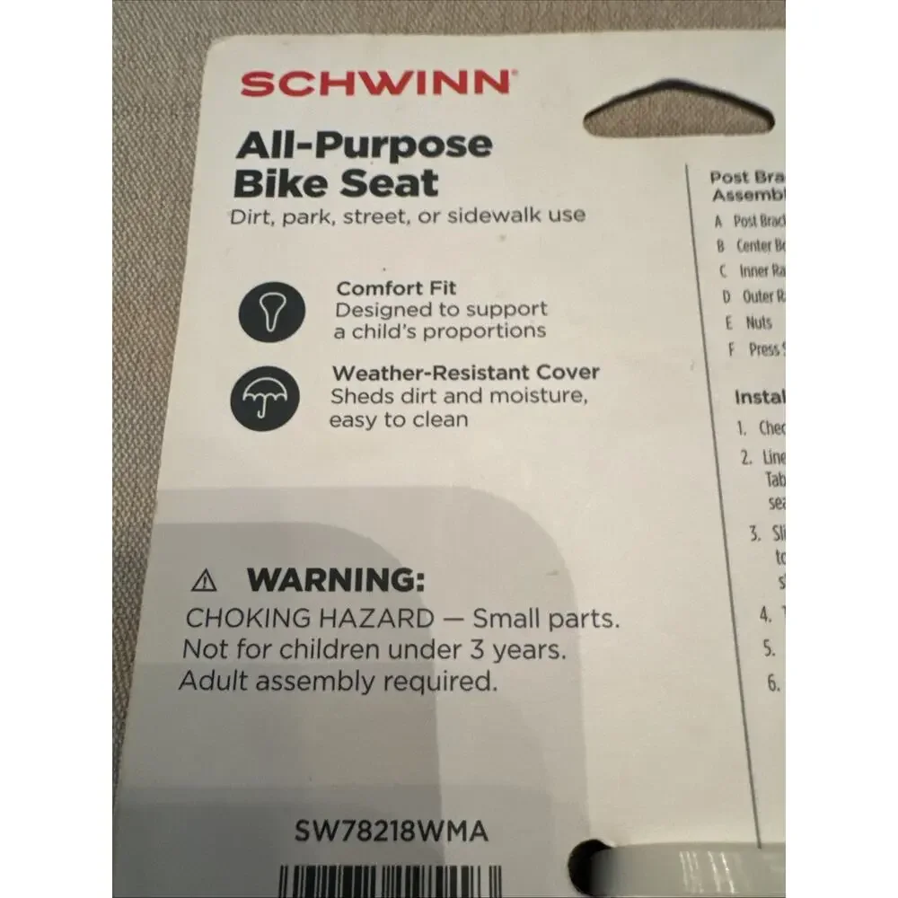 Schwinn Kids Spree Bicycle Seat NEW